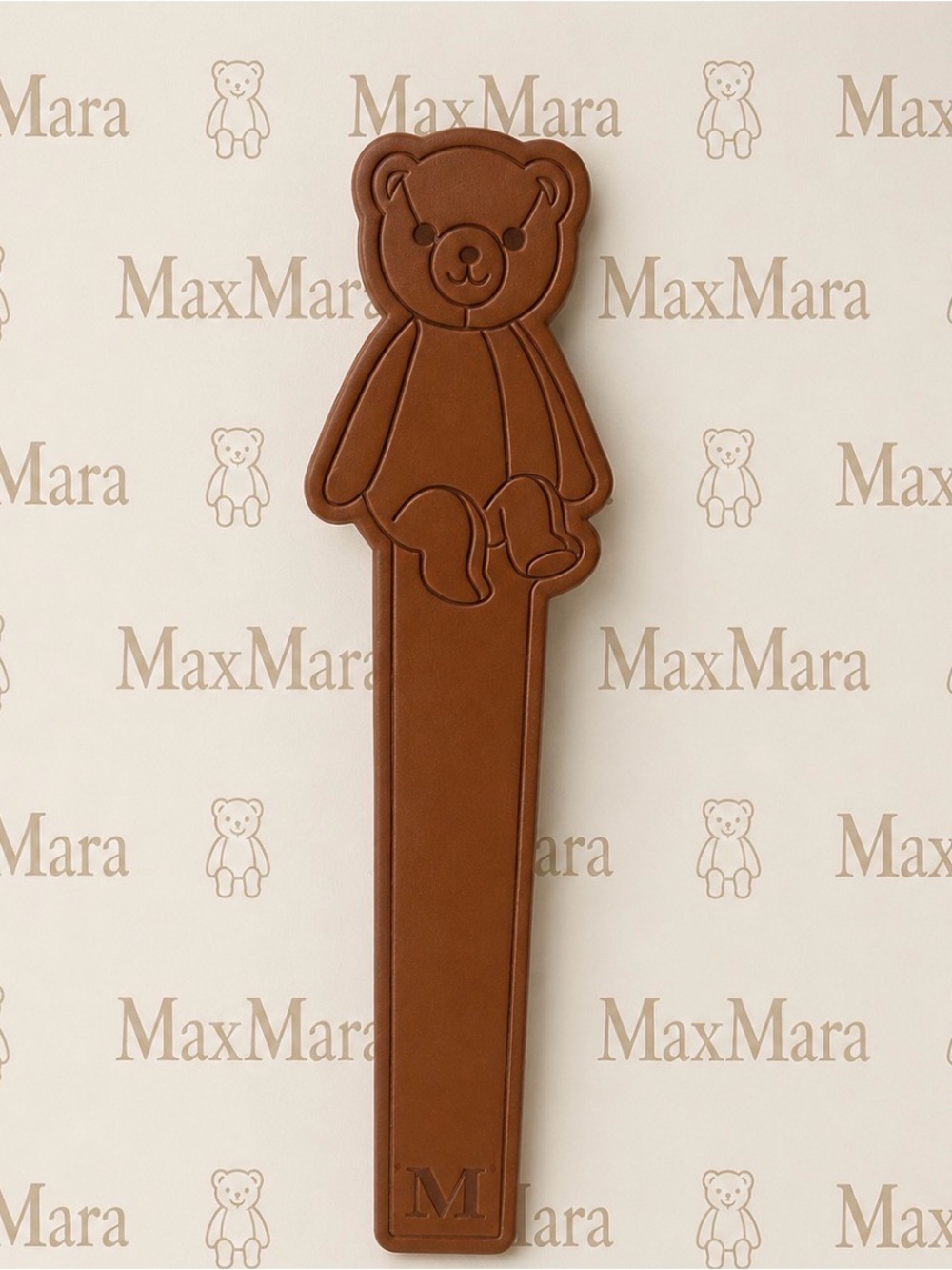 Max Mara Leather Teddy Bear Embossed Bookmark NWOT
